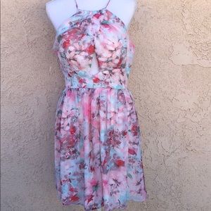 Pink floral dress
